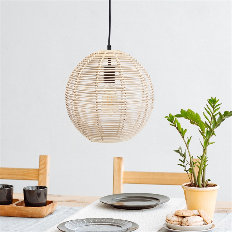 Ball Shaped Rattan Pendant
