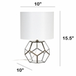 Transparent Octagonal Table Lamp Brass