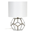 Transparent Octagonal Table Lamp Brass
