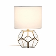 Transparent Octagonal Table Lamp Brass