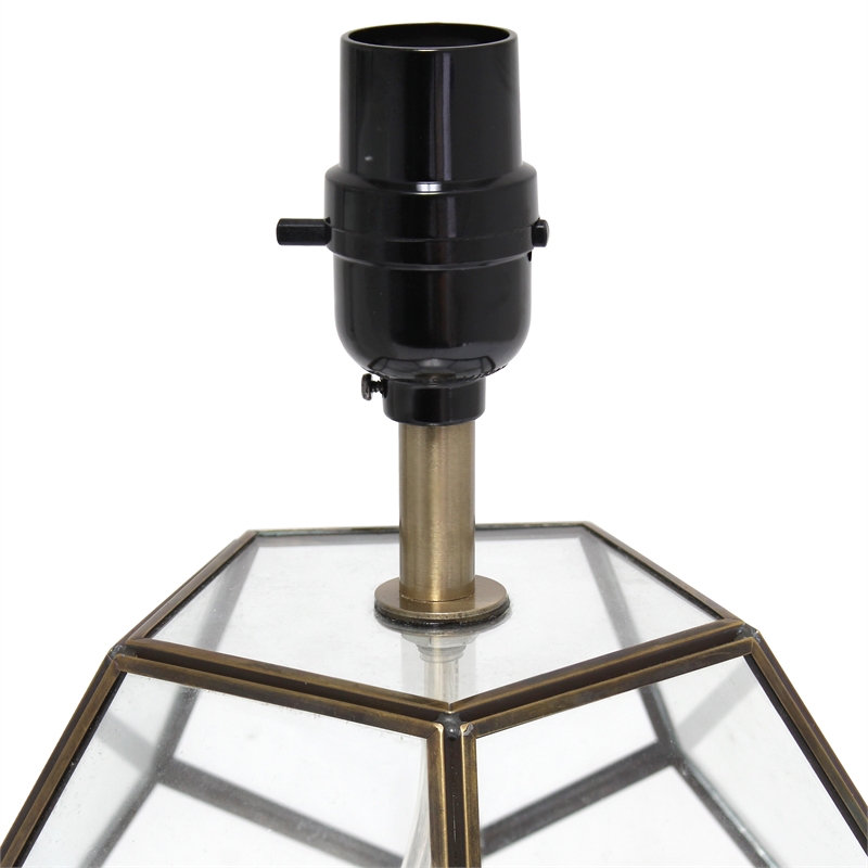Transparent Octagonal Table Lamp Brass