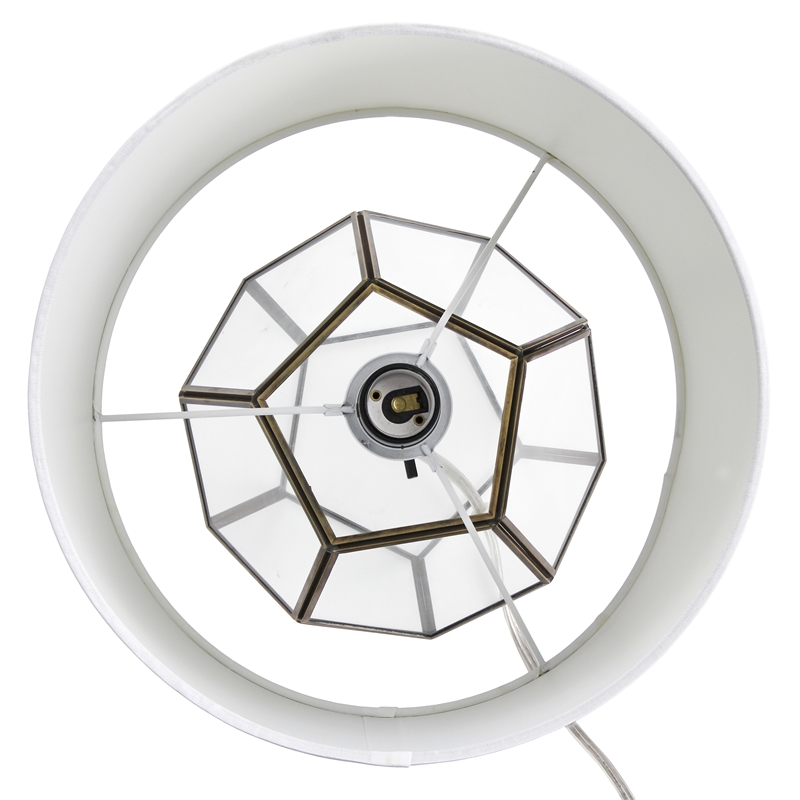 Transparent Octagonal Table Lamp Brass