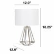Transparent Triagonal Table Lamp Brass