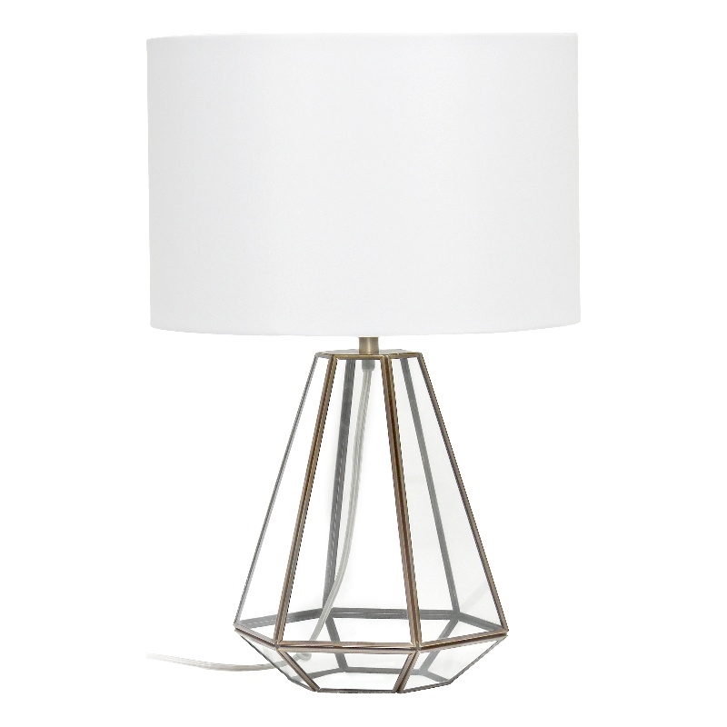 Transparent Triagonal Table Lamp Brass