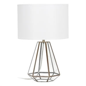 Transparent Triagonal Table Lamp Brass