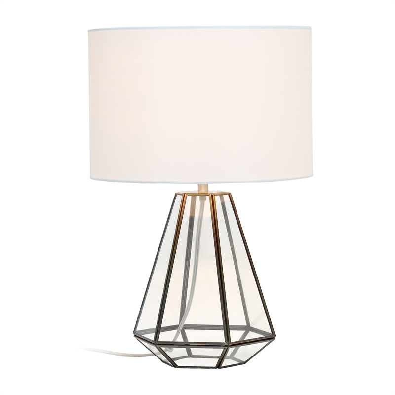 Transparent Triagonal Table Lamp Brass