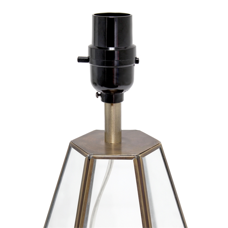 Transparent Triagonal Table Lamp Brass