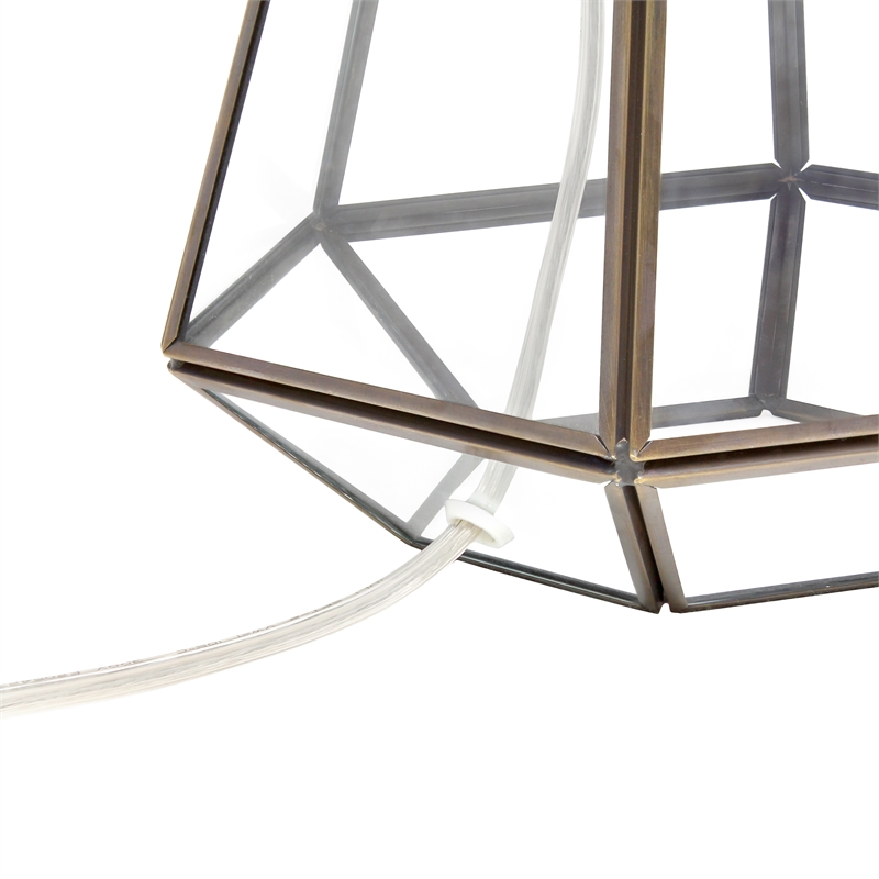 Transparent Triagonal Table Lamp Brass