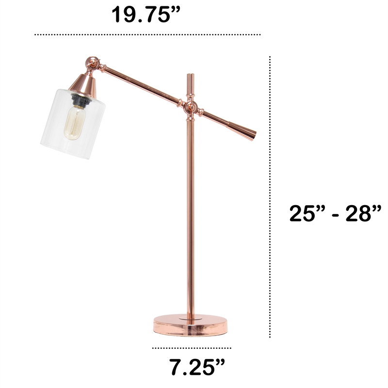 Vertically Adjustable Desk Lamp Rose Gold