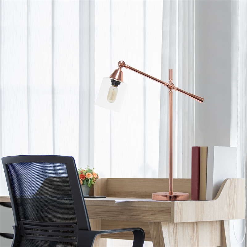 Vertically Adjustable Desk Lamp Rose Gold