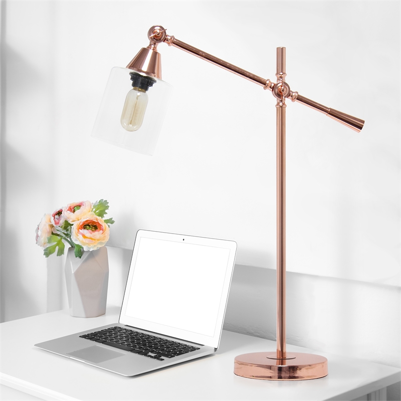 Vertically Adjustable Desk Lamp Rose Gold