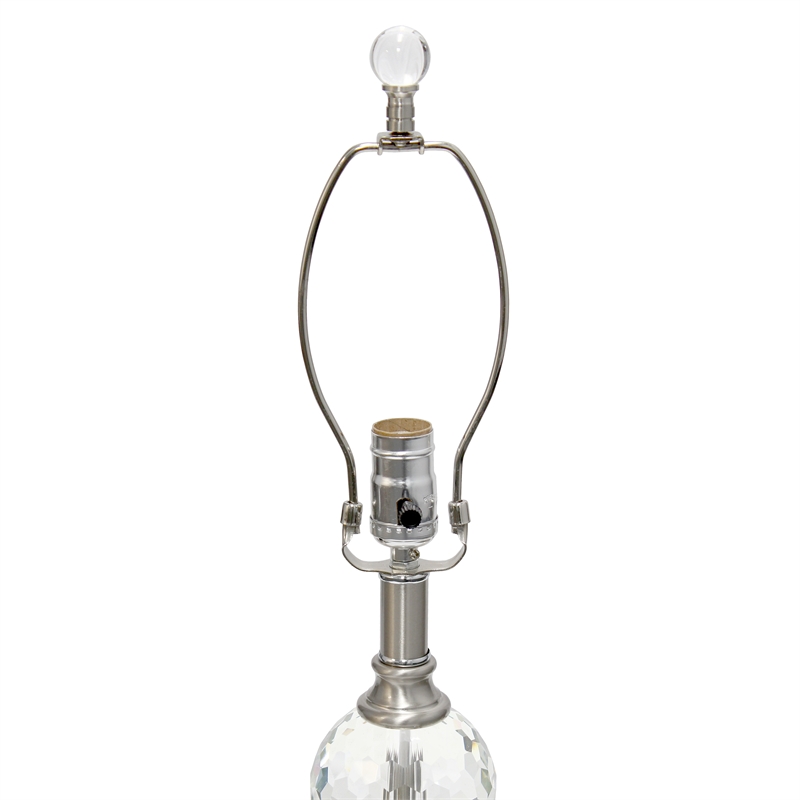 Crystal Drop Table and Floor Lamp Set in Brushed Nickel