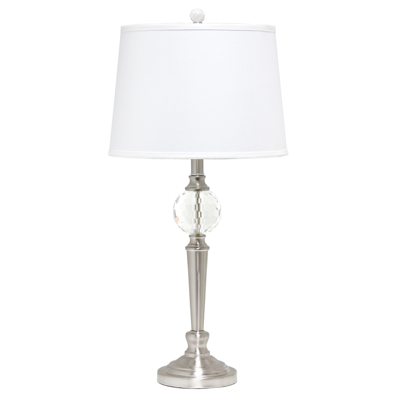 Crystal Drop Table and Floor Lamp Set in Brushed Nickel
