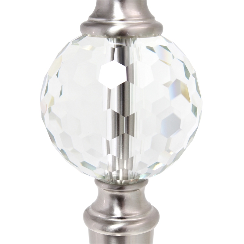 Crystal Drop Table and Floor Lamp Set in Brushed Nickel