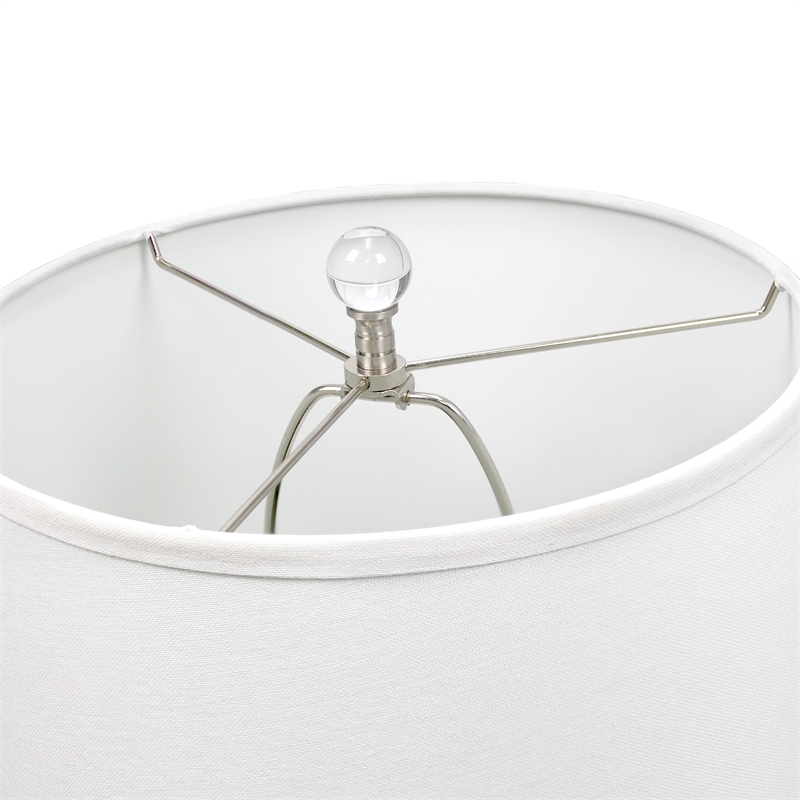 Crystal Drop Table and Floor Lamp Set in Brushed Nickel