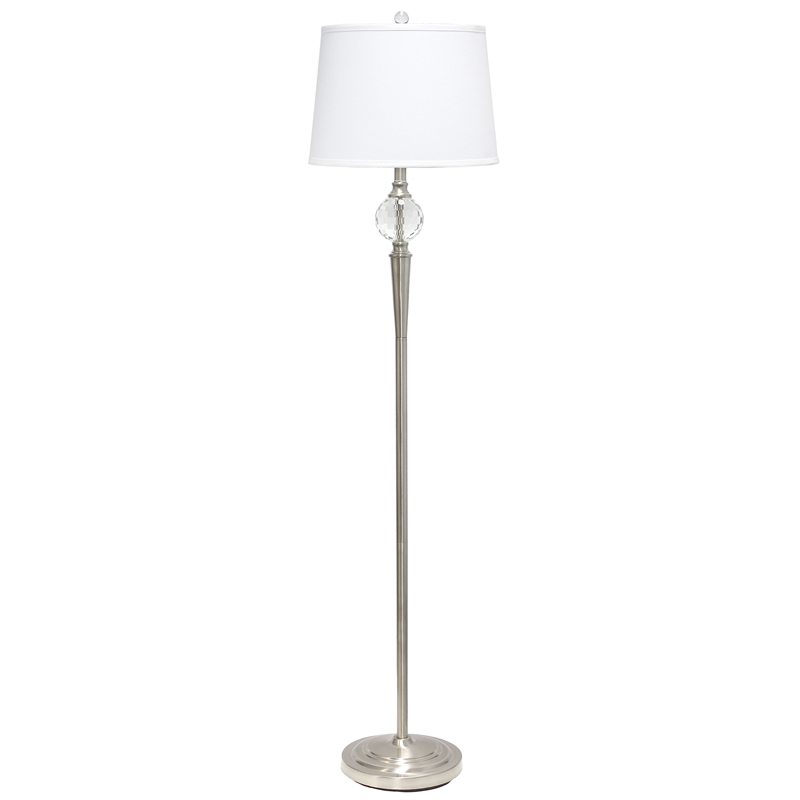 Crystal Drop Table and Floor Lamp Set in Brushed Nickel