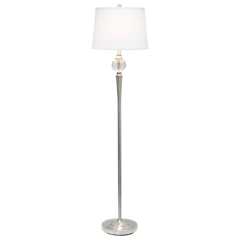 Crystal Drop Table and Floor Lamp Set in Brushed Nickel
