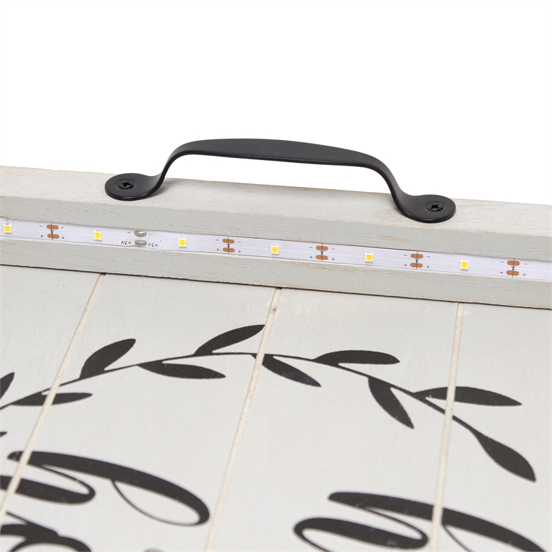 Elegant Designs Salento LED Wood Serving Tray with 