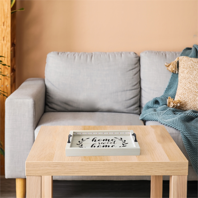 Elegant Designs Salento LED Wood Serving Tray with 