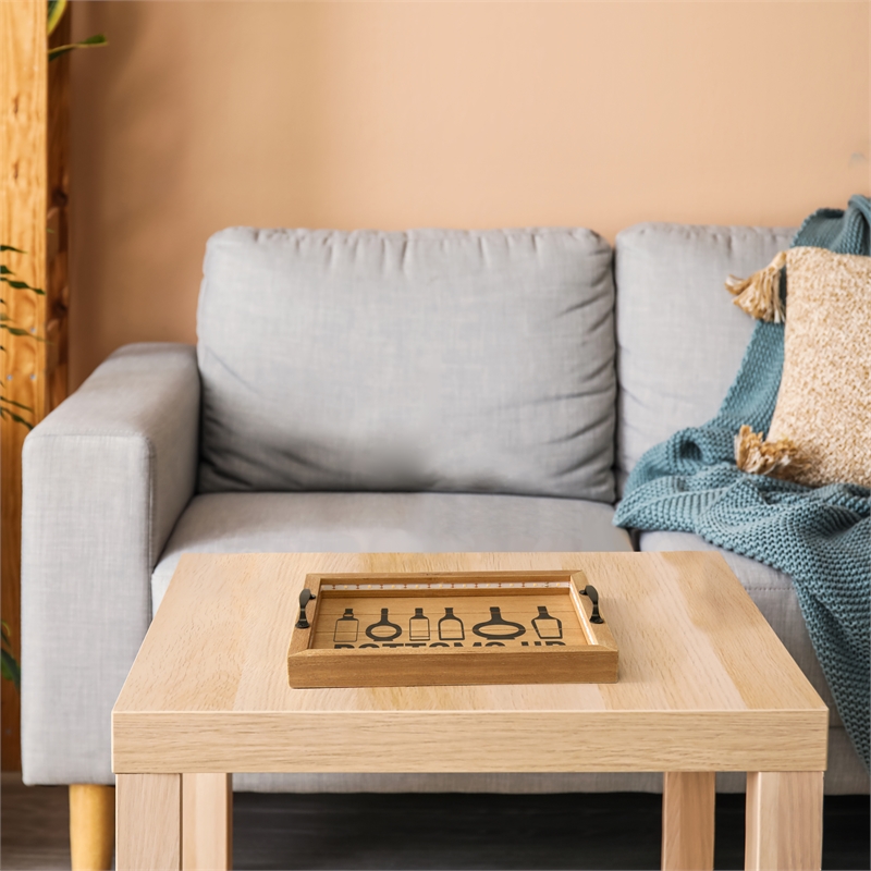 Elegant Designs Salento LED Wood Serving Tray with 