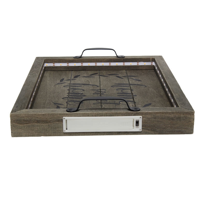 Elegant Designs Salento LED Wood Serving Tray 