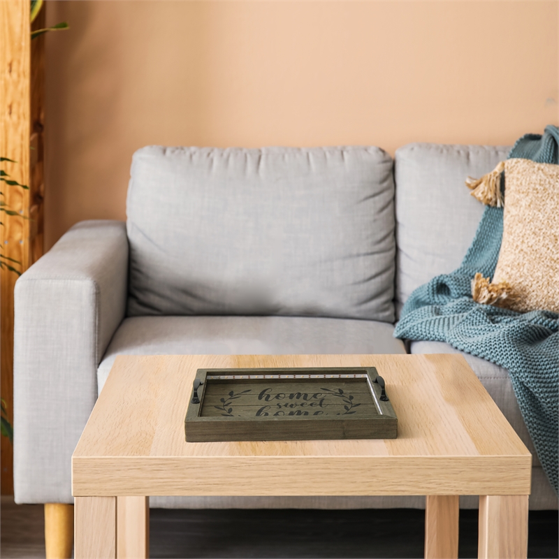 Elegant Designs Salento LED Wood Serving Tray 