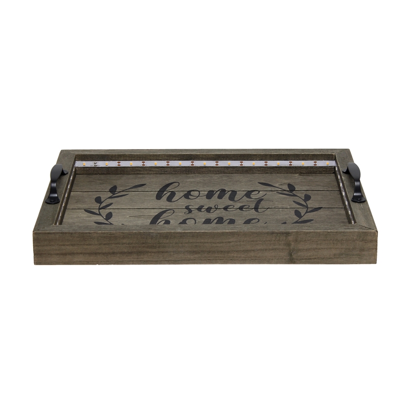 Elegant Designs Salento LED Wood Serving Tray 