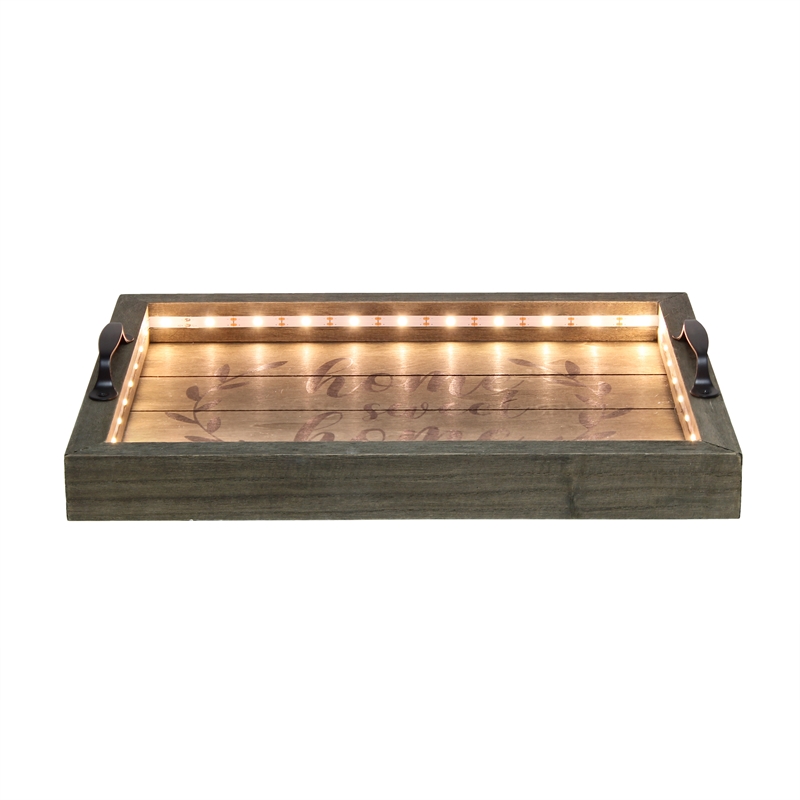 Elegant Designs Salento LED Wood Serving Tray 