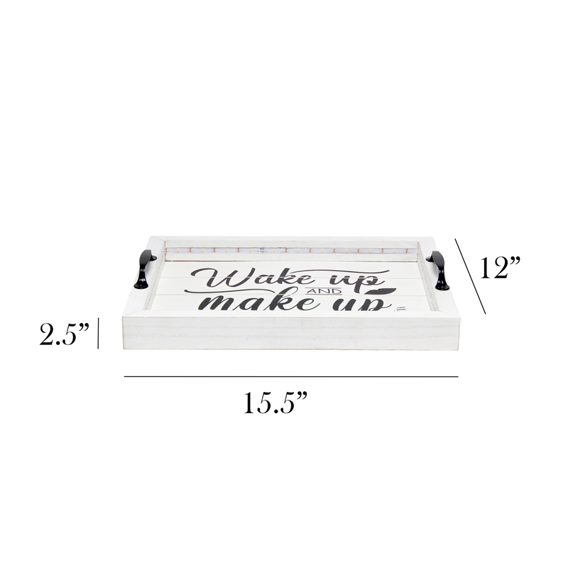 Elegant Designs Salento LED Wood Serving Tray 