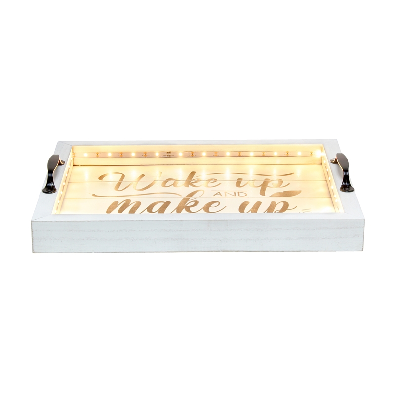 Elegant Designs Salento LED Wood Serving Tray 
