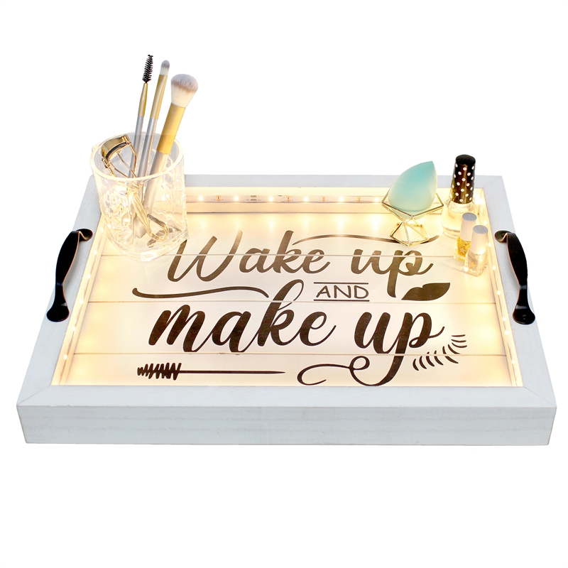 Elegant Designs Salento LED Wood Serving Tray 