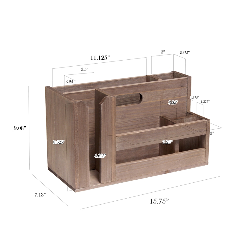 Elegant Designs Pantry Picks Wood Flatware and Utensils Organizer - Natural Wood
