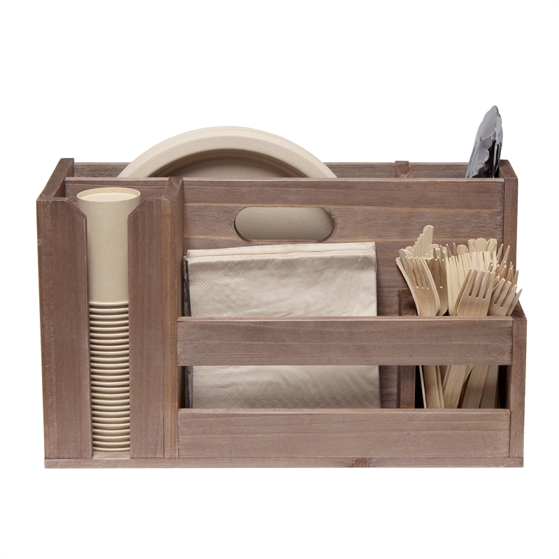 Elegant Designs Pantry Picks Wood Flatware and Utensils Organizer - Natural Wood