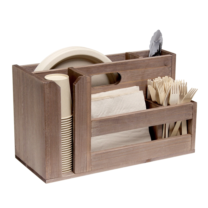Elegant Designs Pantry Picks Wood Flatware and Utensils Organizer - Natural Wood