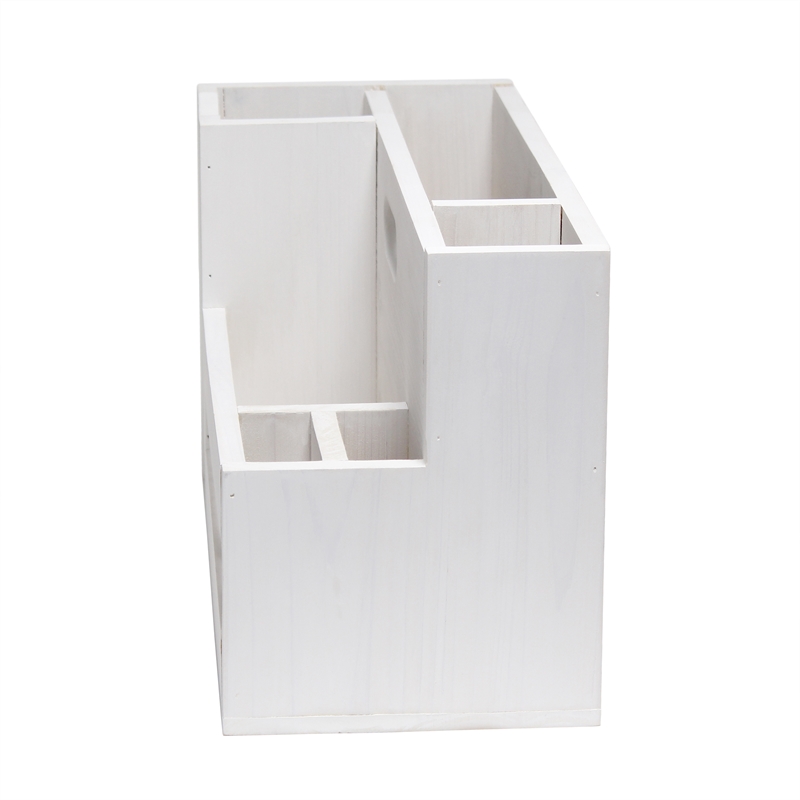 Elegant Designs Pantry Picks Wood Flatware and Utensils Organizer -  White Wash