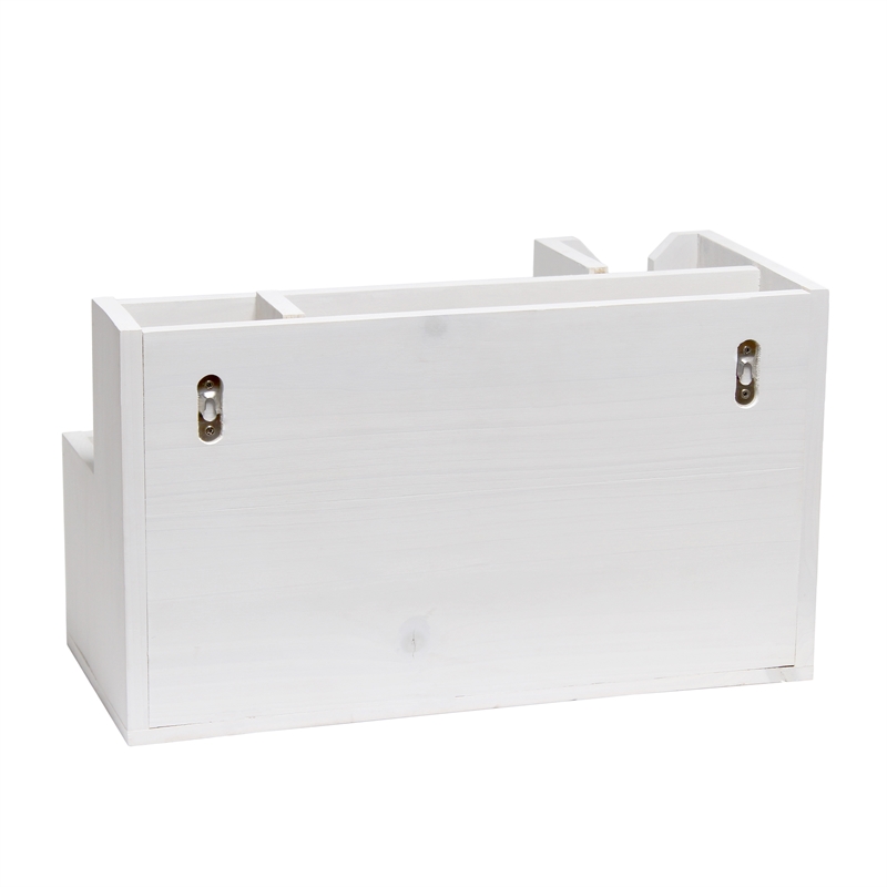 Elegant Designs Pantry Picks Wood Flatware and Utensils Organizer -  White Wash