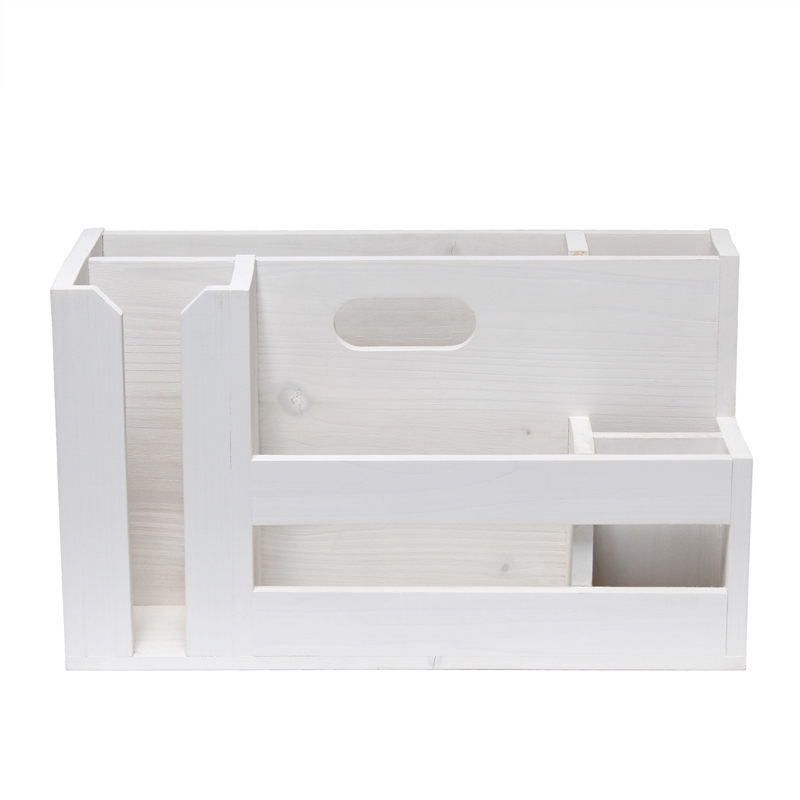 Elegant Designs Pantry Picks Wood Flatware and Utensils Organizer -  White Wash
