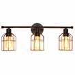 Elegant Designs 3 Light Cage Vanity Light Matte Black