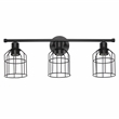 Elegant Designs 3 Light Cage Vanity Light Matte Black