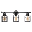 Elegant Designs 3 Light Cage Vanity Light Matte Black