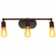 Elegant Designs 3 Light Edison Exposed Bulb Vanity Light Matte Black