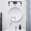 Elegant Designs 3 Light Edison Exposed Bulb Vanity Light Matte Black