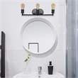 Elegant Designs 3 Light Edison Exposed Bulb Vanity Light Matte Black