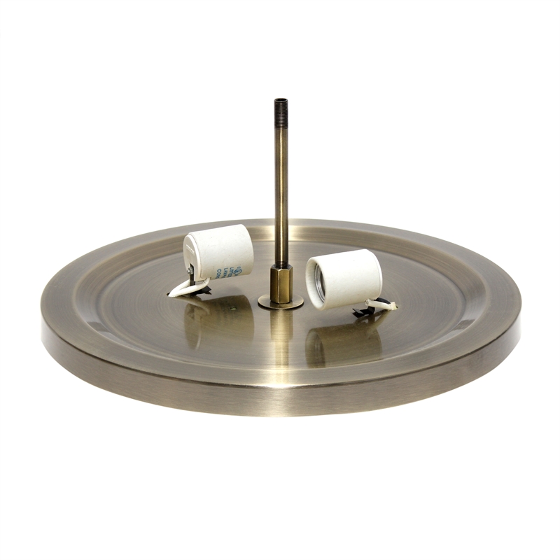 All the Rages 2-Light Dome Crystal Flush Mount Ceiling Fixture in Antique Brass