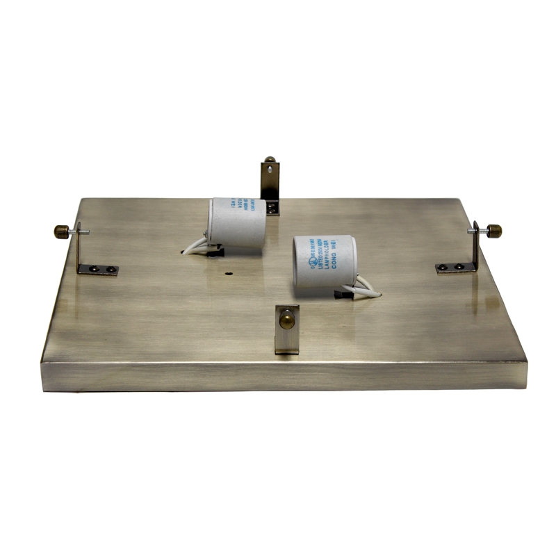 All the Rages 2-Light Square Crystal & Metal Flush Mount in Antique Brass