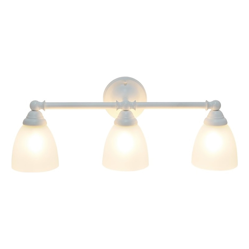 All the Rages Essentix 3-Light Metal & Glass Vanity Fixture in White