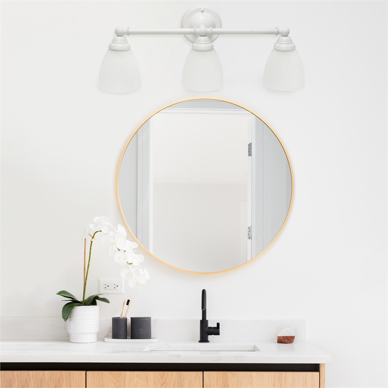 All the Rages Essentix 3-Light Metal & Glass Vanity Fixture in White