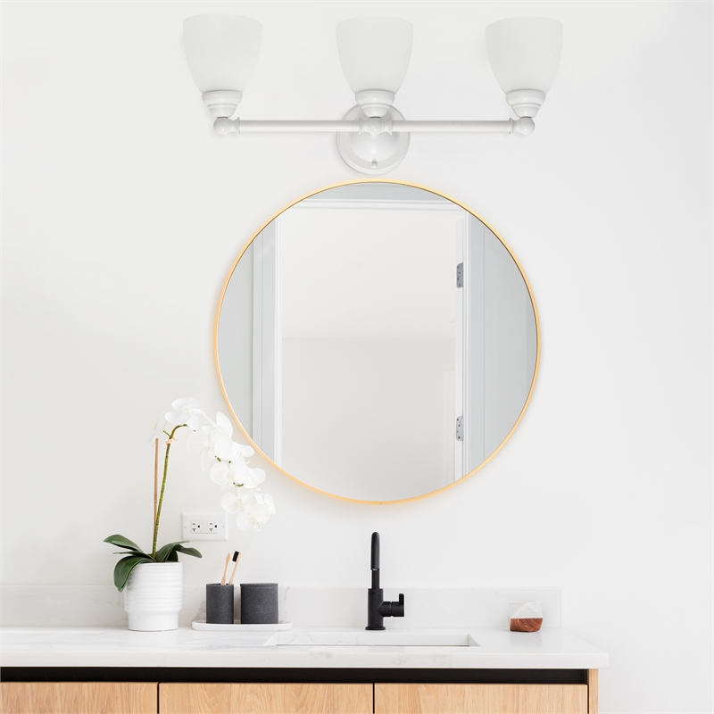 All the Rages Essentix 3-Light Metal & Glass Vanity Fixture in White