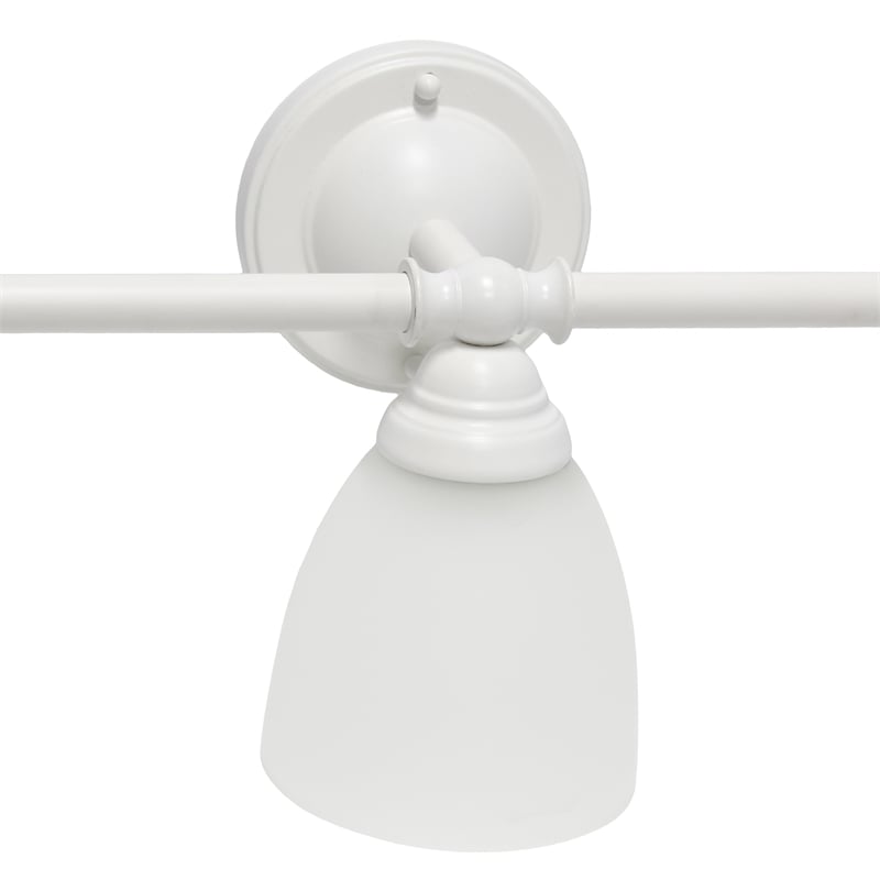 All the Rages Essentix 3-Light Metal & Glass Vanity Fixture in White