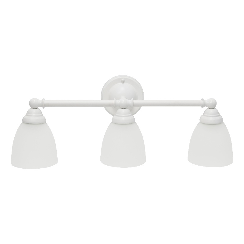 All the Rages Essentix 3-Light Metal & Glass Vanity Fixture in White